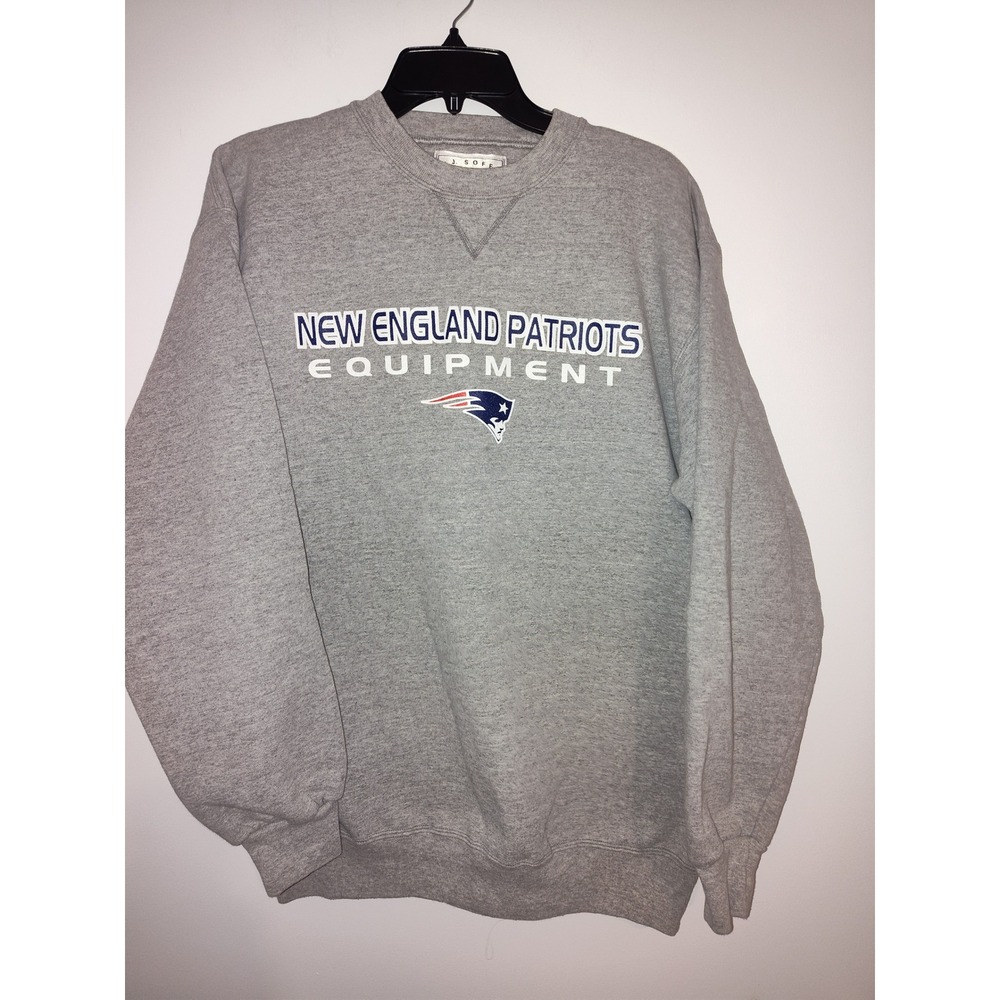 Vintage MJ Soffe New England Patriots Equipment Sweatshirt Gray Mens Large USA